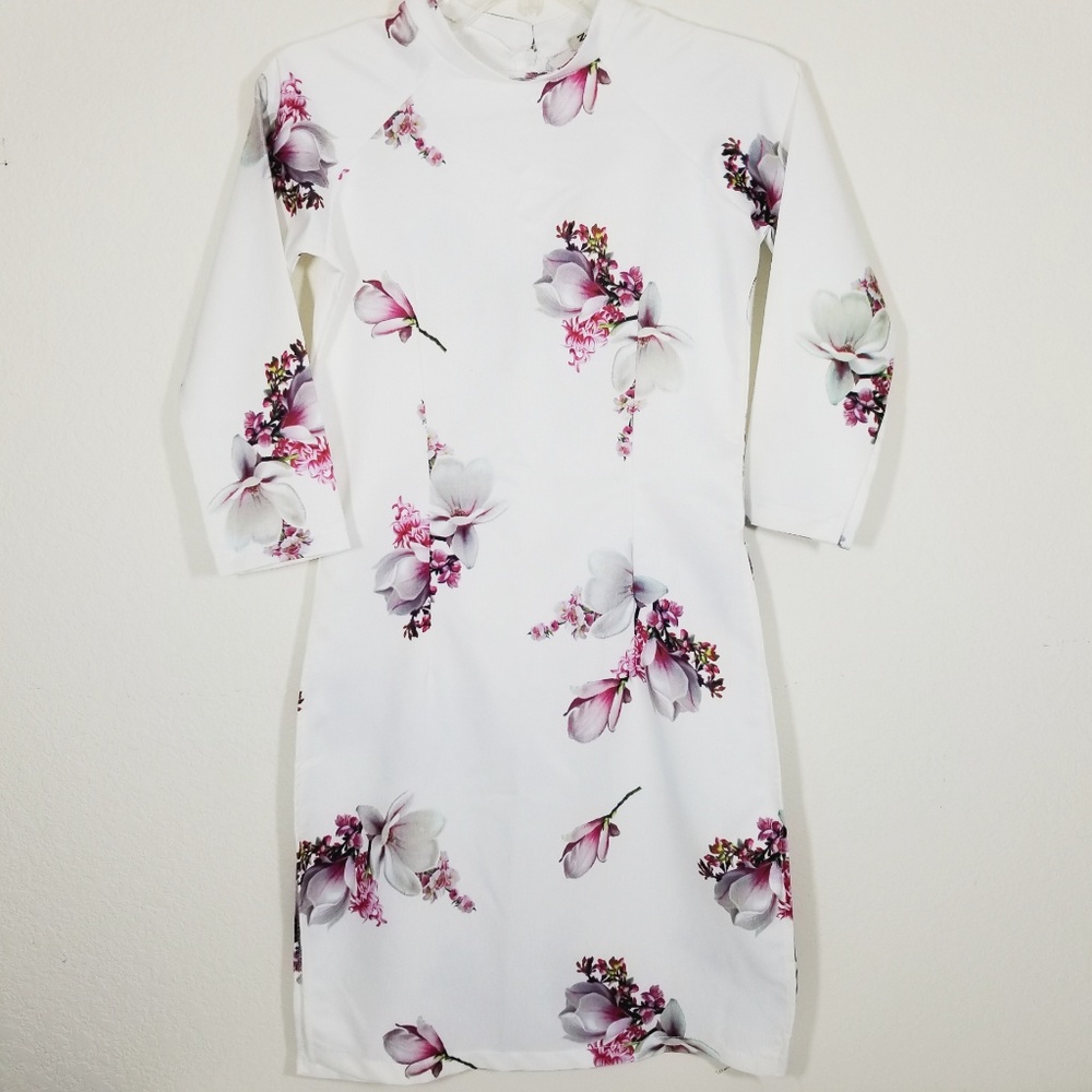 Zara White High Slit Dress